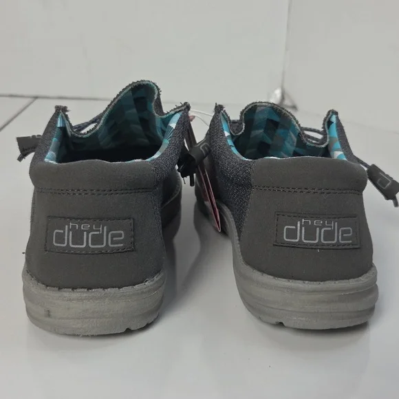 Hey Dude Charcoal and Teal Loafers NWT - Picture 4 of 15